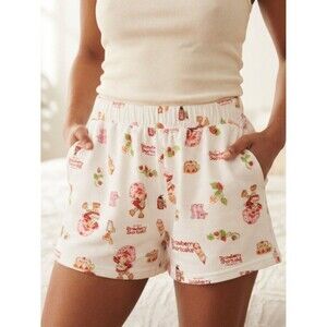 Official Strawberry Shortcake Character Print Pajama Lounge Shorts Large